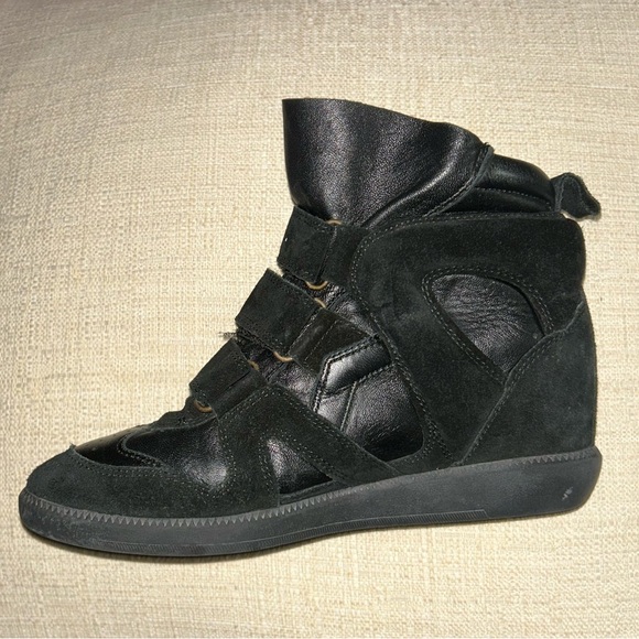 Isabel Marant Bekett Wedge Leather Suede Sneakers - Picture 4 of 8